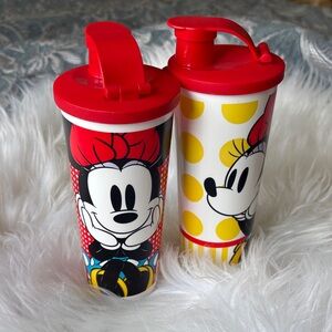 Vintage Tupperware Minnie Mouse Red and Yellow Tumblers
